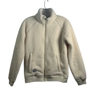 GOAT USA Sherpa Fleece Full Zip Jacket Cream Off White XS Womens